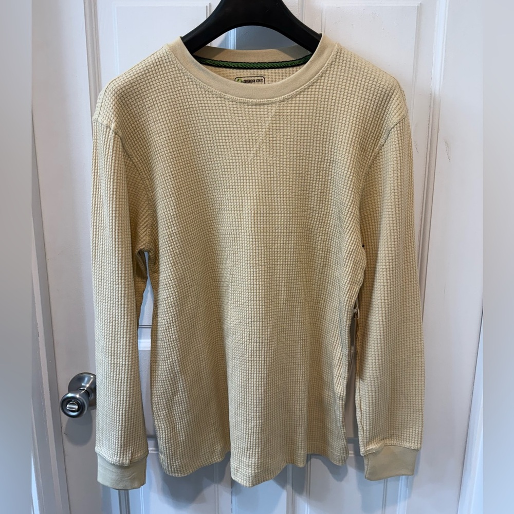 Sovereign State Cream Waffle Knit Long Sleeve Shirt Eco Friendly
